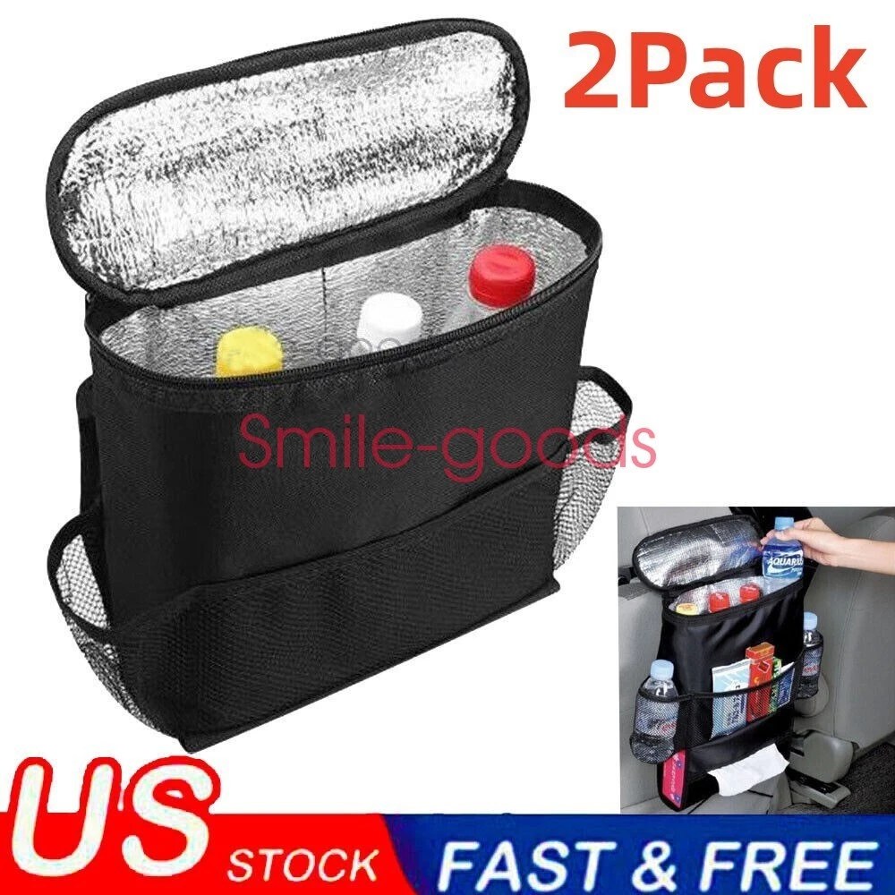 Car Seat Back Hanger Organizer — 2 Pack, Multi-Pocket with Cooler retailer listing image