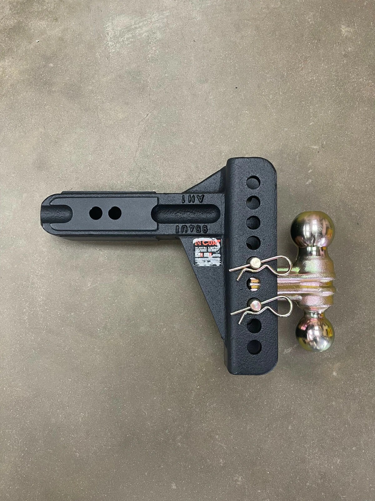 CURT 45902 Adjustable Ball Mount — Dual Ball, Channel Mount retailer listing image