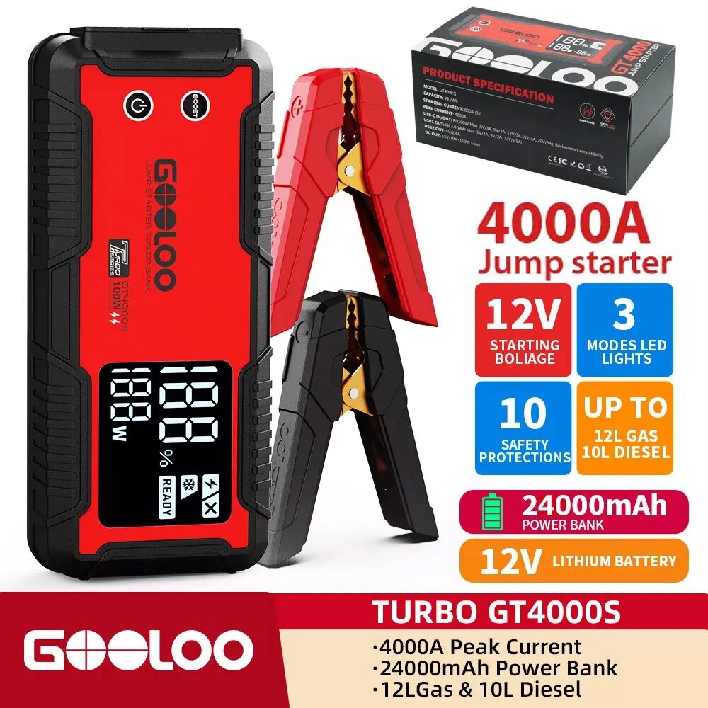 GOOLOO GT4000S Jump Starter — 4000A, 100W Fast-Charging retailer listing image